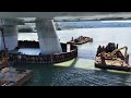 2026.06.18 淡江大橋 西側 主橋塔圍堰拆除施工概況 空拍直播