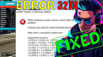 Script Hook V Critical Error GTA 5 Update 3274 | SCRIPT HOOK V | GTA 5 MODS