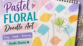 Pastel Floral Doodle Art 🌸 | Easy & Relaxing Journal Art | Doodle Diaries screenshot 5