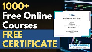 1000+ Free Online Courses with Free Certificates🏅 by Great Learning