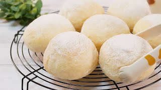 焼き立てふわふわミルクパン【こねずにタッパで混ぜるだけ】【Make without kneading】 Fluffy milk bread