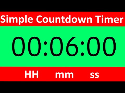 Simple Countdown Timer 6 minute HD Green BACKGROUND