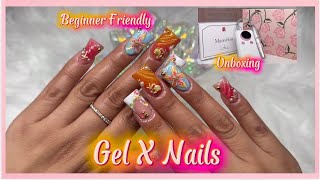 Easy Spring Gel X Nail Tutorial💅🏽 These Came Out So Cute🌸