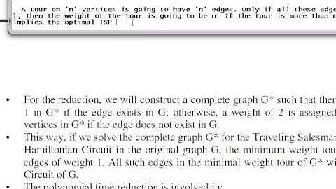 Polynomial Reduction: Hamitonian Circuit to Traveling Salesman Problem