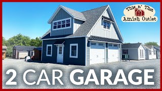 2Car 2 Story Garage | Amish Built from the Ground Up | This n' That Amish Outlet