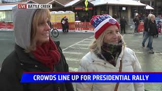 Crowds line up for presidential rally