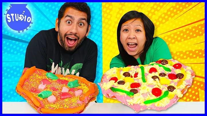 DIY CANDY PIZZA CHALLENGE! Ryans Mommy Vs Daniel