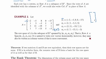 Linear Algebra: The Row Space
