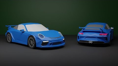 Modeling a Porsche 911 GT3 in blender using blueprints