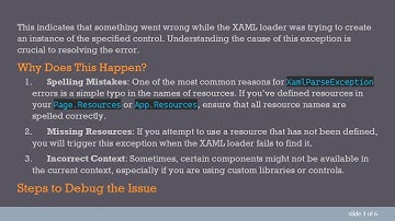 Debugging Windows.UI.Xaml.Markup.XamlParseException: Finding Errors in Your XAML Code
