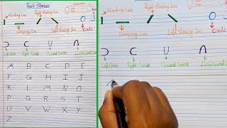 How to write alphabet using basic strokes | Handwriting practice | Kids learning