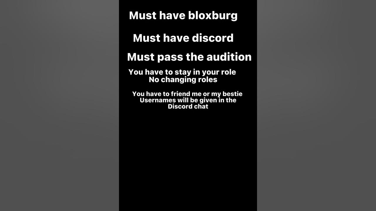 Bloxburg Rp auditions Discord server code in the description !, YouTube