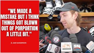 Jake Sanderson reaction to the backlash surrounding Team USA's post game celebrations.