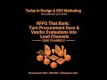 RFPs That Rank: Turn Procurement Docs & Vendor Evaluations into Lead Channels