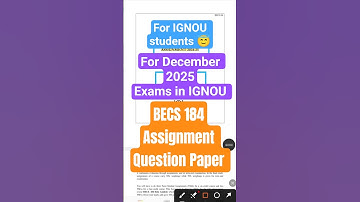 BECS 184 Data Analysis Assignment Question Paper #ignou #dataanalysis #assignment #ytshorts #shorts