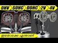 DOHC, SOHC, OHV, 4 Valve, 2 Valve - Everything Explained in Malayalam