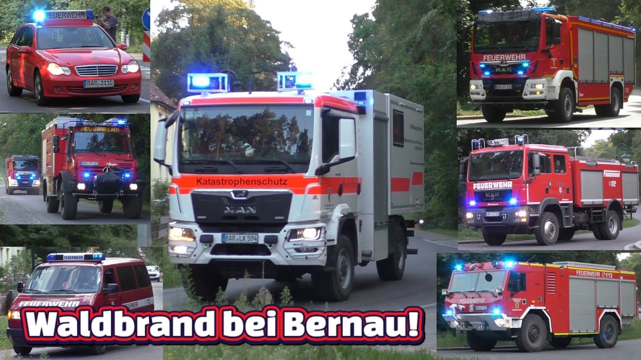 (Waldbrand bei Bernau!) GW-Wassergefahren, Tatra, Unimog, uvm.! || Einsatzfahrten bei Waldbrand!