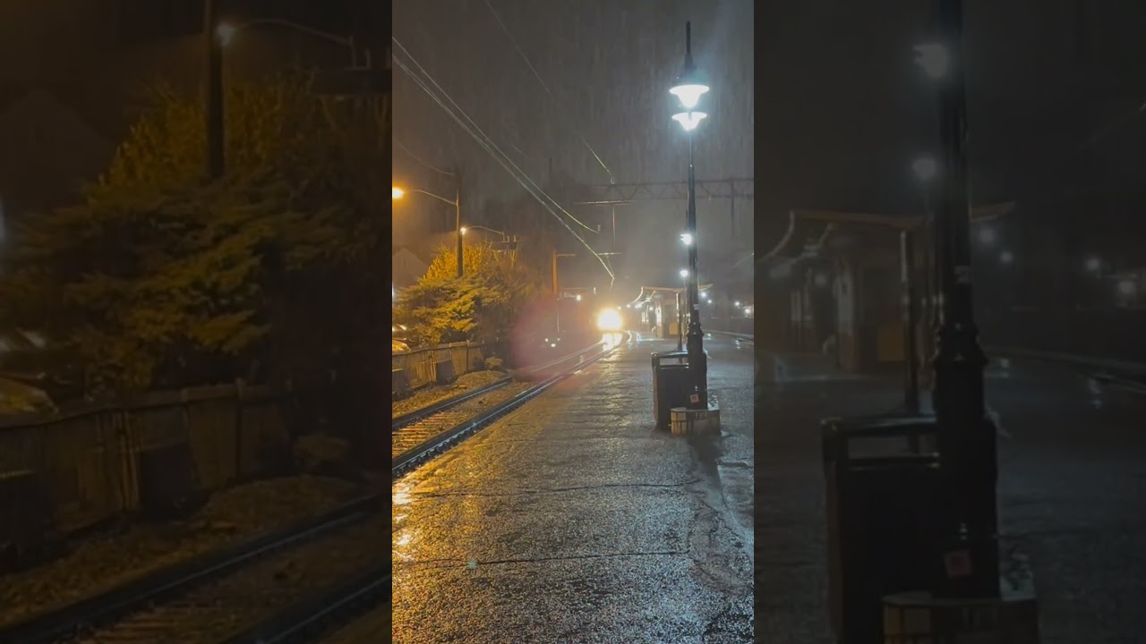 NJT 6431 flying in the rain at Maplewood