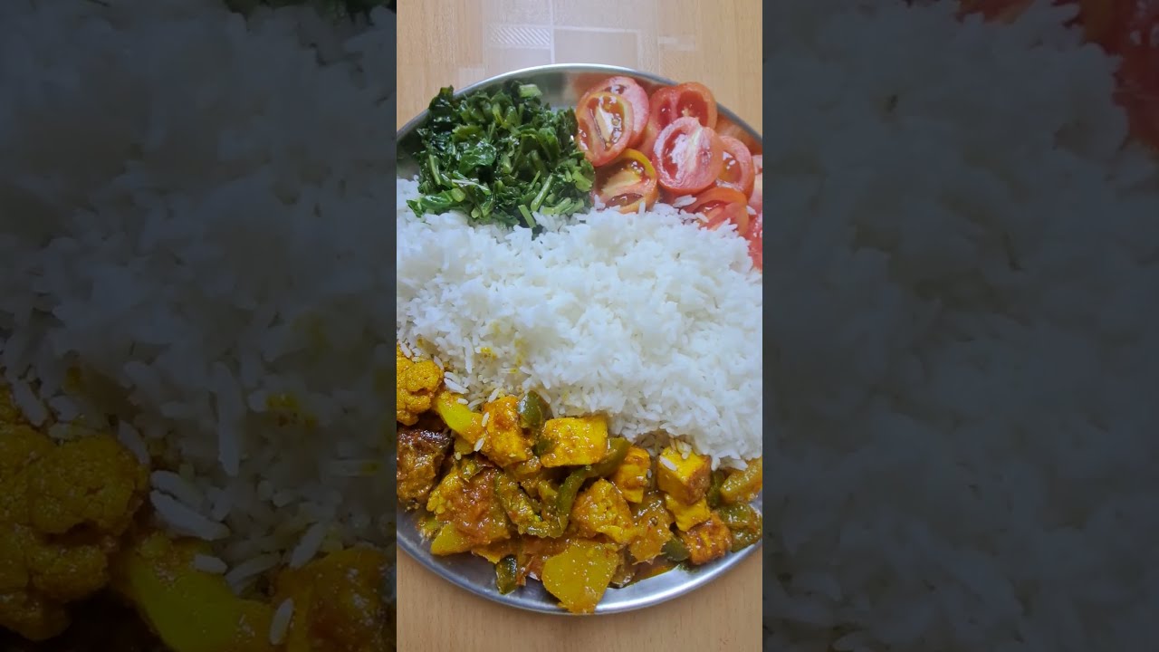 🍄Eating { Shahi Paneer, Mooli Saag, kache Tamatar With Hot Rice }🥢Comfort food🍒 |
