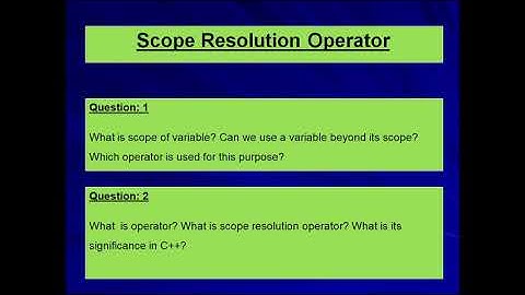 Questions   Scope  Resolution Operator