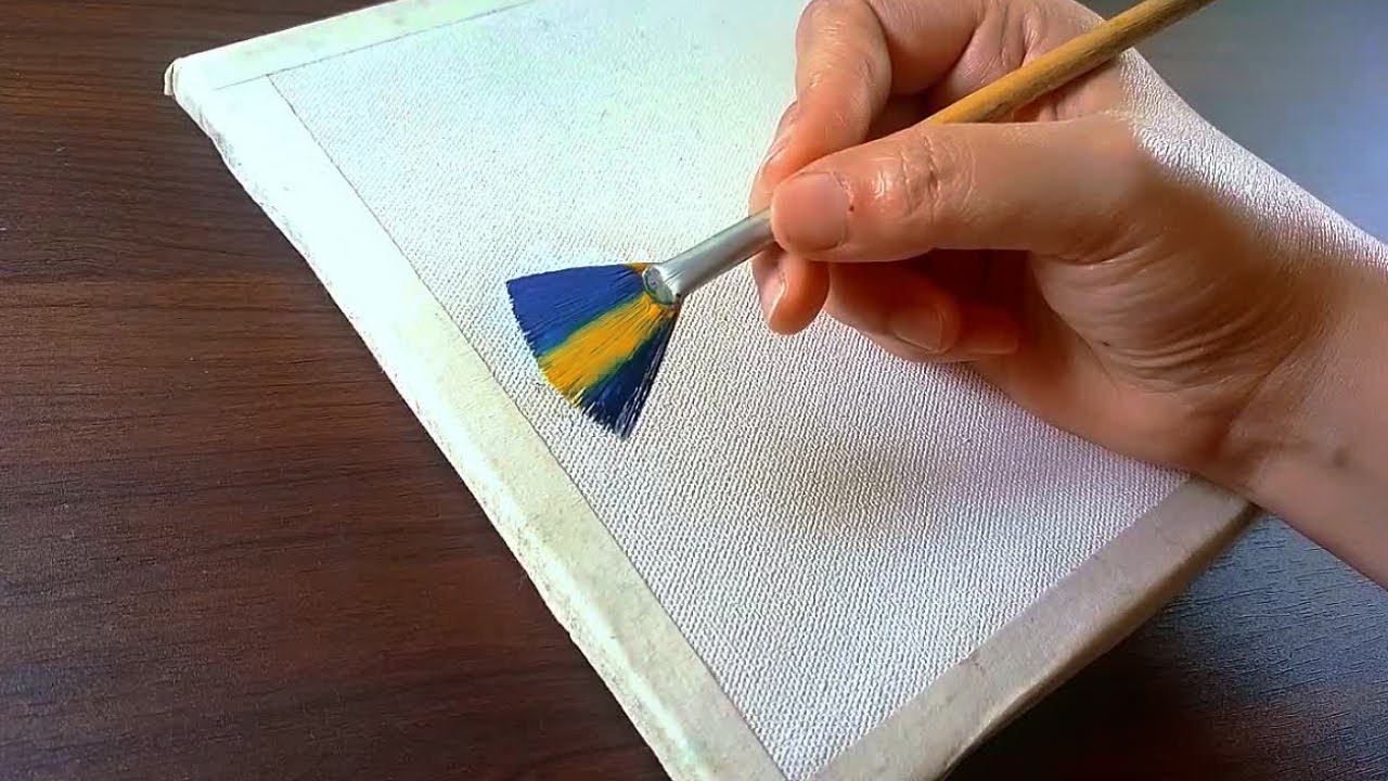 Easy way to Paint a Snowy Mountain ASMR / Acrylic Landscape Tutorial / DEMO 