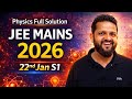 JEE Main 2026 Physics PYQ (22 Jan Shift 1) | Complete Paper Solution | Important Questions Explained
