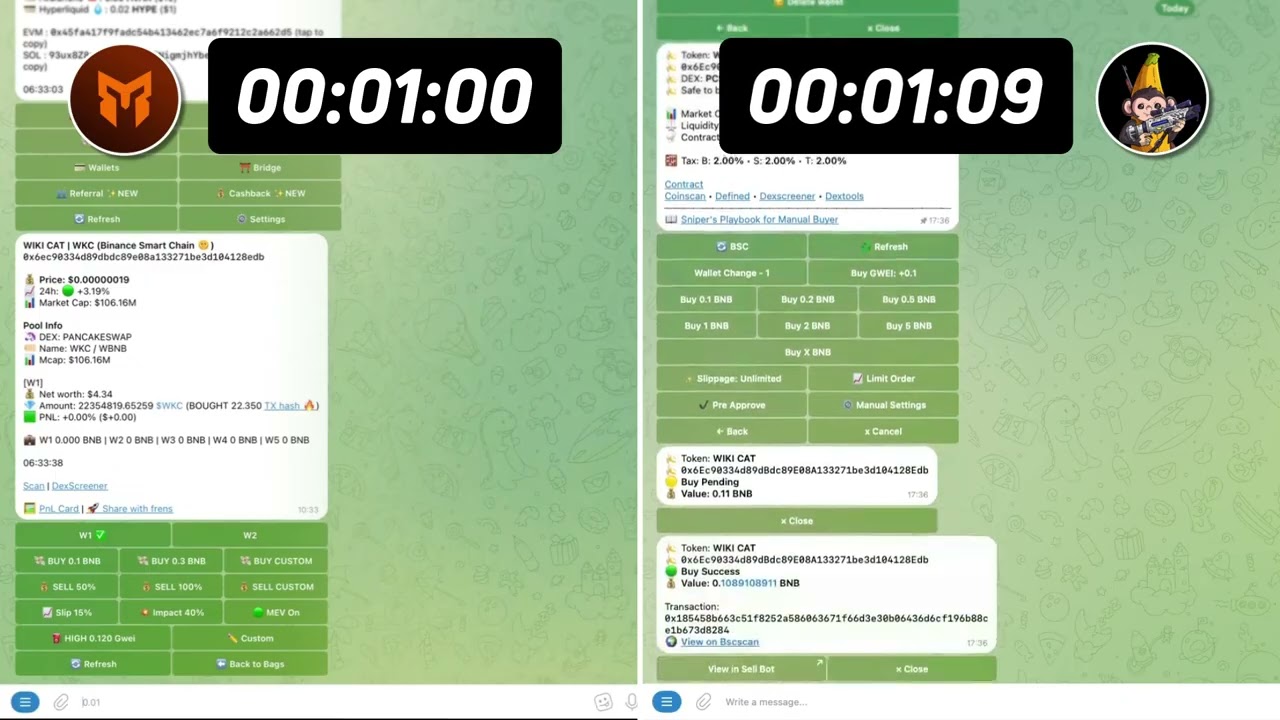 The Fastest Telegram Trading Bot on BNB (comparison)