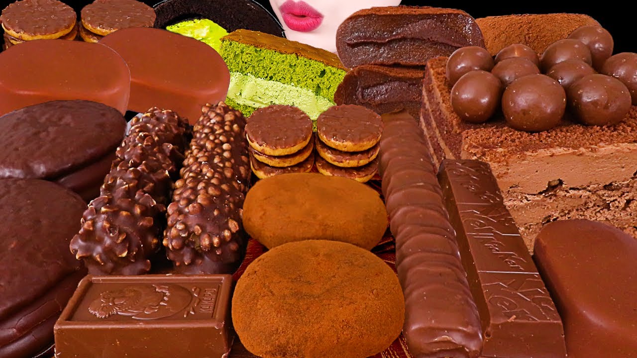 ASMR MUKBANG｜CHOCOLATE PARTY *ICE CREAM, MOCHI, CAKE, MALTESERS, TICO, TWIX 초콜릿 파티 EATING SOUNDS 먹방