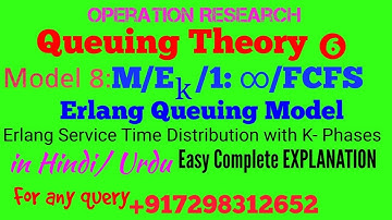 Model 5 : M/Ek/1 : infinity/FCFS |Erlang Queuing Model in Hindi/Urdu|Erlang Distribution k phases