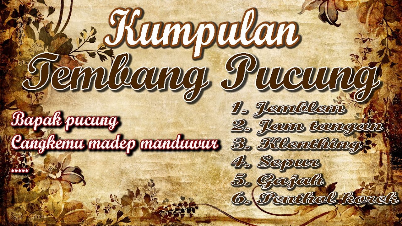 KUMPULAN TEMBANG PUCUNG TEMBANG MACAPAT YouTube
