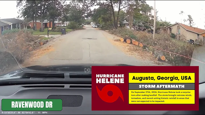 Aftermath of Hurricane Helene in Augusta, Georgia - drive through RAVENWOOD neighborhood on 9/29/24