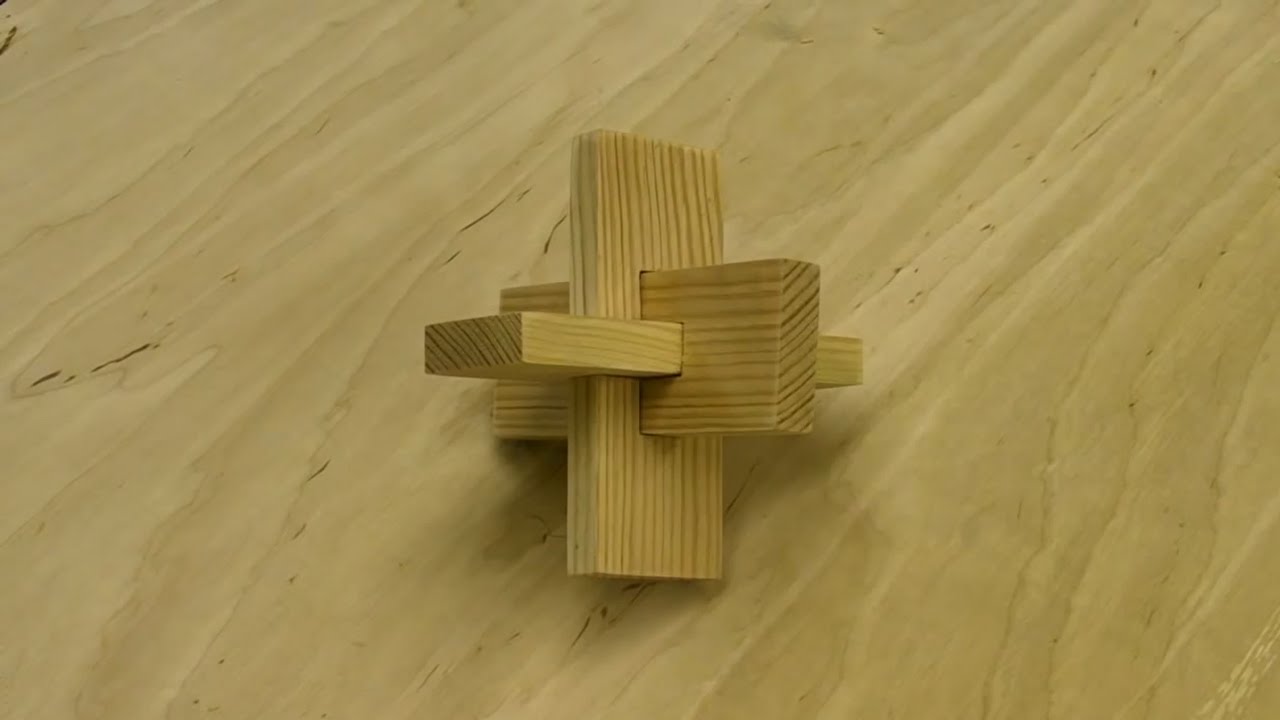 Three Piece Cross Knot Wooden Puzzle YouTube Three Piece Cross Knot Wooden Puzzle YouTube