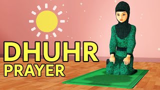 How to pray Dhuhr for Girls  Step by Step  with Subtitle