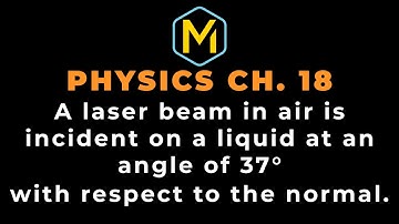 18.13 Mastering Physics Solution-"A laser beam in air is incident on a liquid at an angle of 37°