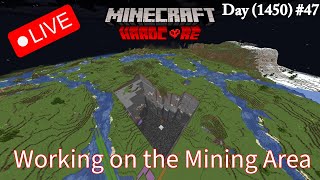 *LIVE* Hardcore Minecraft (Day 1465) - #48 Working on the mining area!