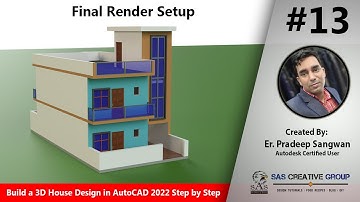 AutoCAD 3D House Design: 13 Rendering Setup for 3D House in AutoCAD 2022 | Hindi/Urdu | #autocad2022