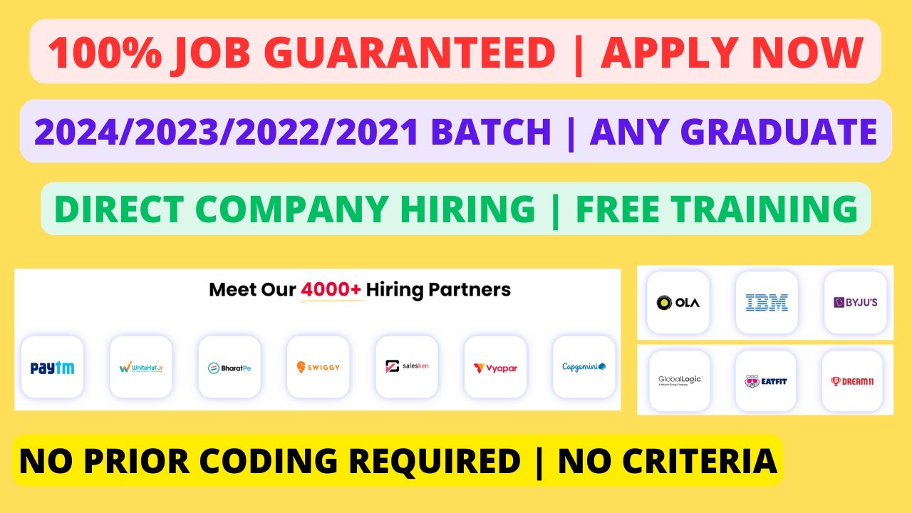 Direct Hiring | 100% Job Guaranteed | Pay After Placement | Masai ...