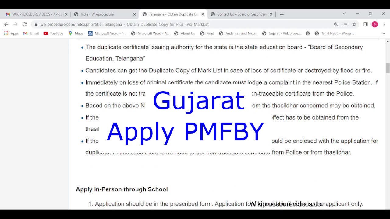Gujarat - Apply Online Farmer Insurance Pradhan Mantri Fasal Bima Yojana (PMFBY) (Online)