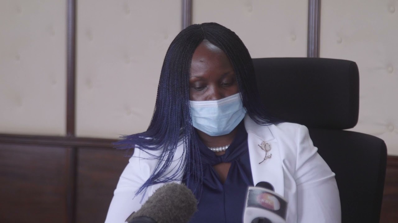 Multichoice Kenya Managing Director, Nancy Matimu, during the PPEs donation to Ministry of Health.