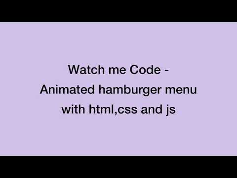 Animated hamburger menu with html,css and js