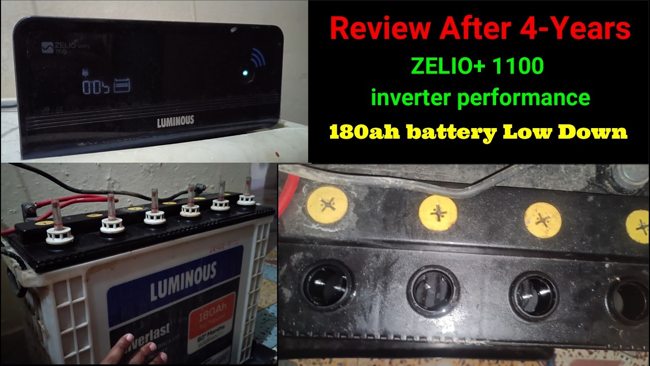 Review After 4-Years Zelio 1100 inverter & 180ah Battery Luminous - YouTube