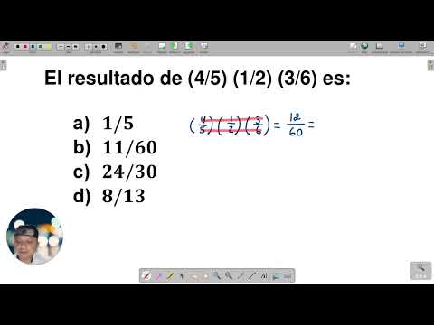 Multiplicación de tres fracciones El resultado de (4/5)(1/2)(3/6) es: