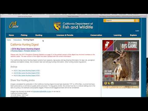 How To Apply For CA Big Game Drawings