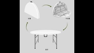 How to folding and unfolding the HDPE Plastic folding table ?R032 HDPE plastic folding round table