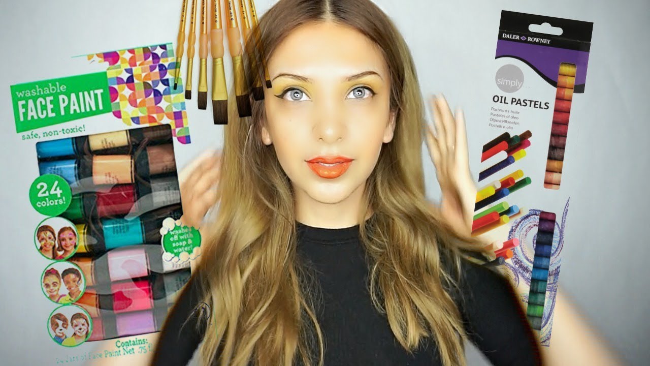 DOING MY MAKEUP WITH ONLY ART SUPPLIES CHALLENGE YouTube