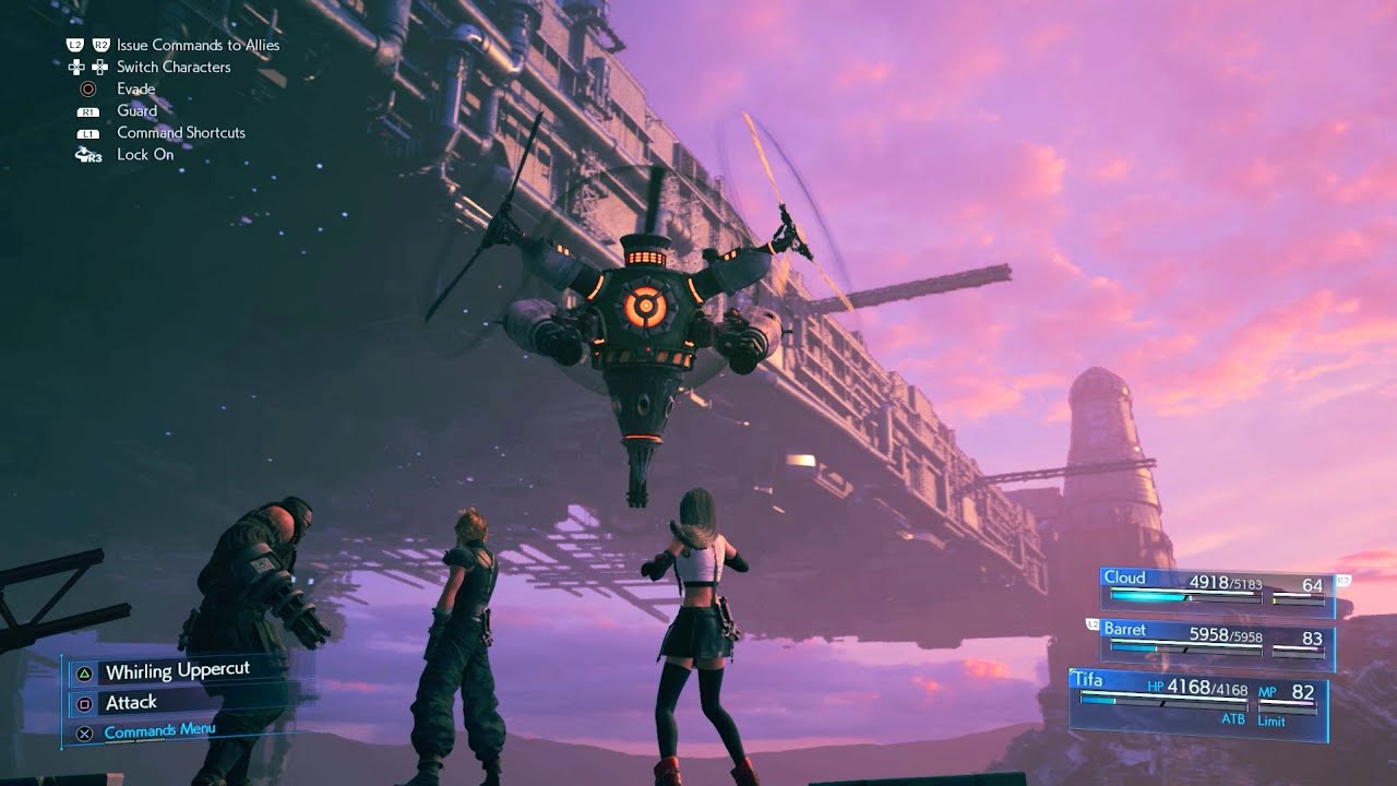 Final Fantasy VII Remake - The Valkyrie Boss Fight Ps4 Slim Gameplay (Full HD)