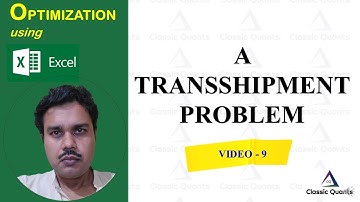 9.Transshipment Problem | Optimization using Excel