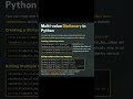 Multi-value Dictionary in Python #shorts #python #viral