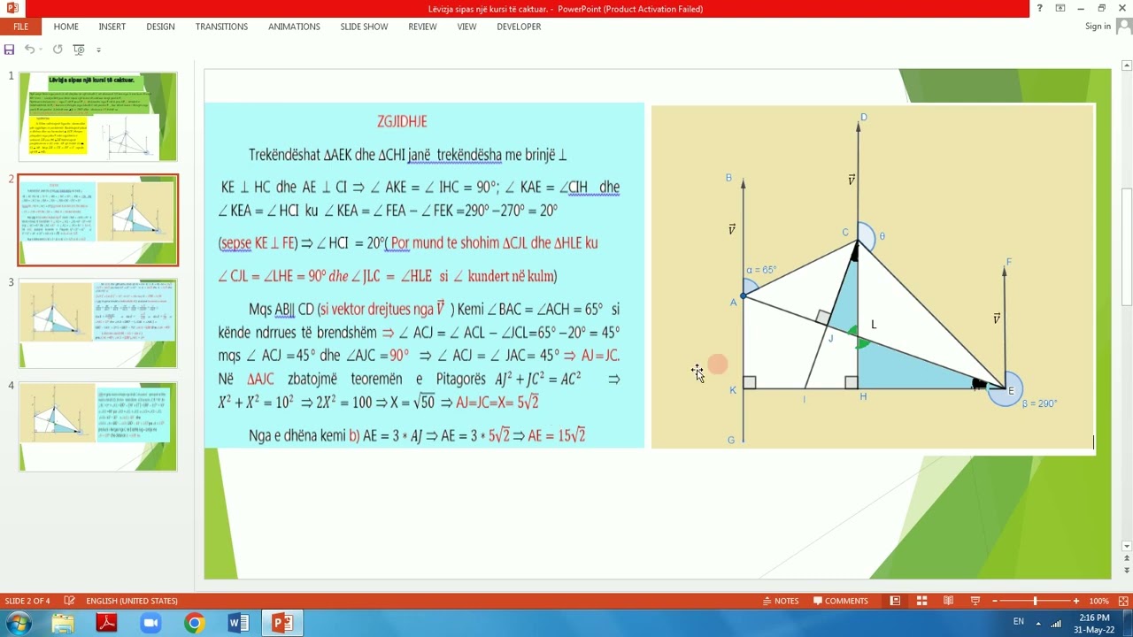 Problema me kurs lëvizje