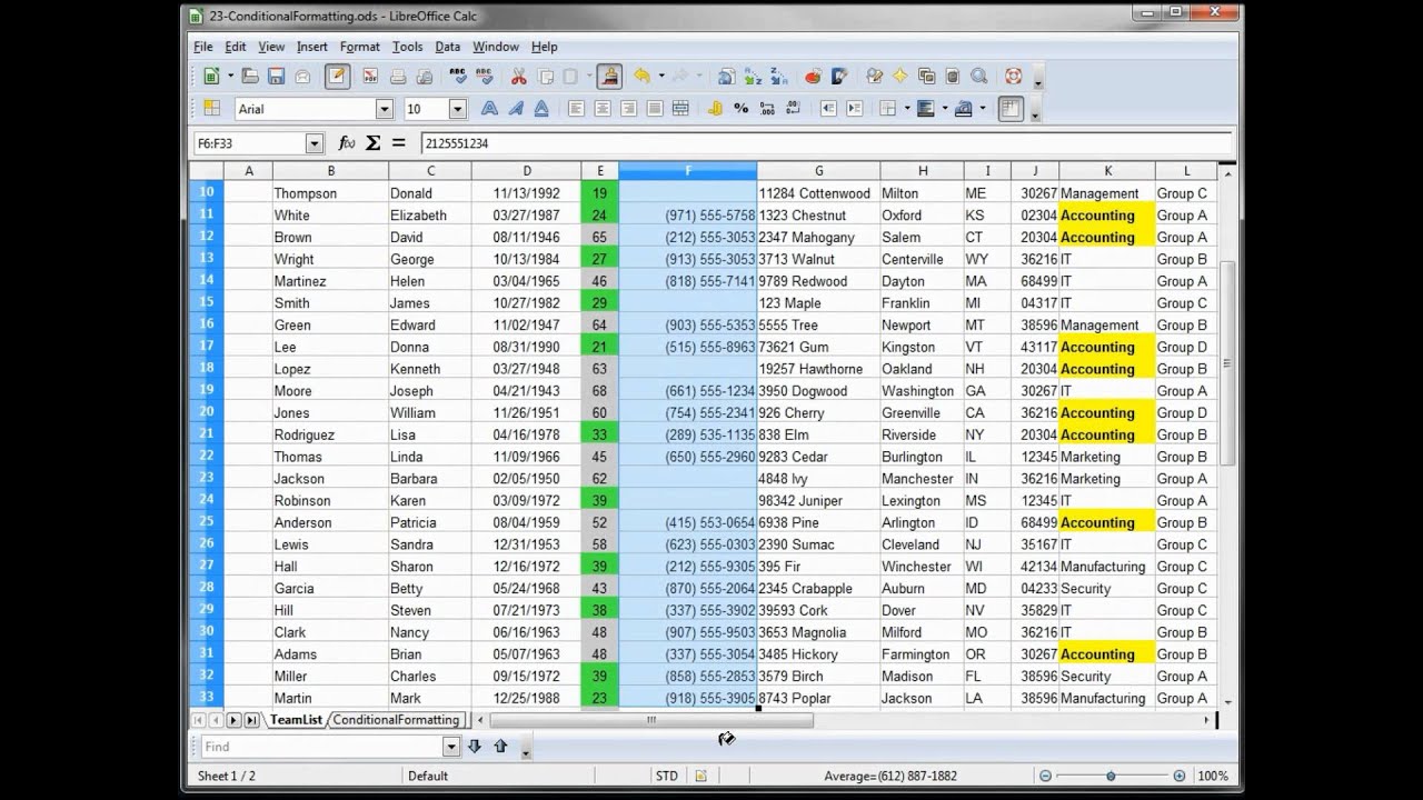 openoffice conditional formatting refer to cell above